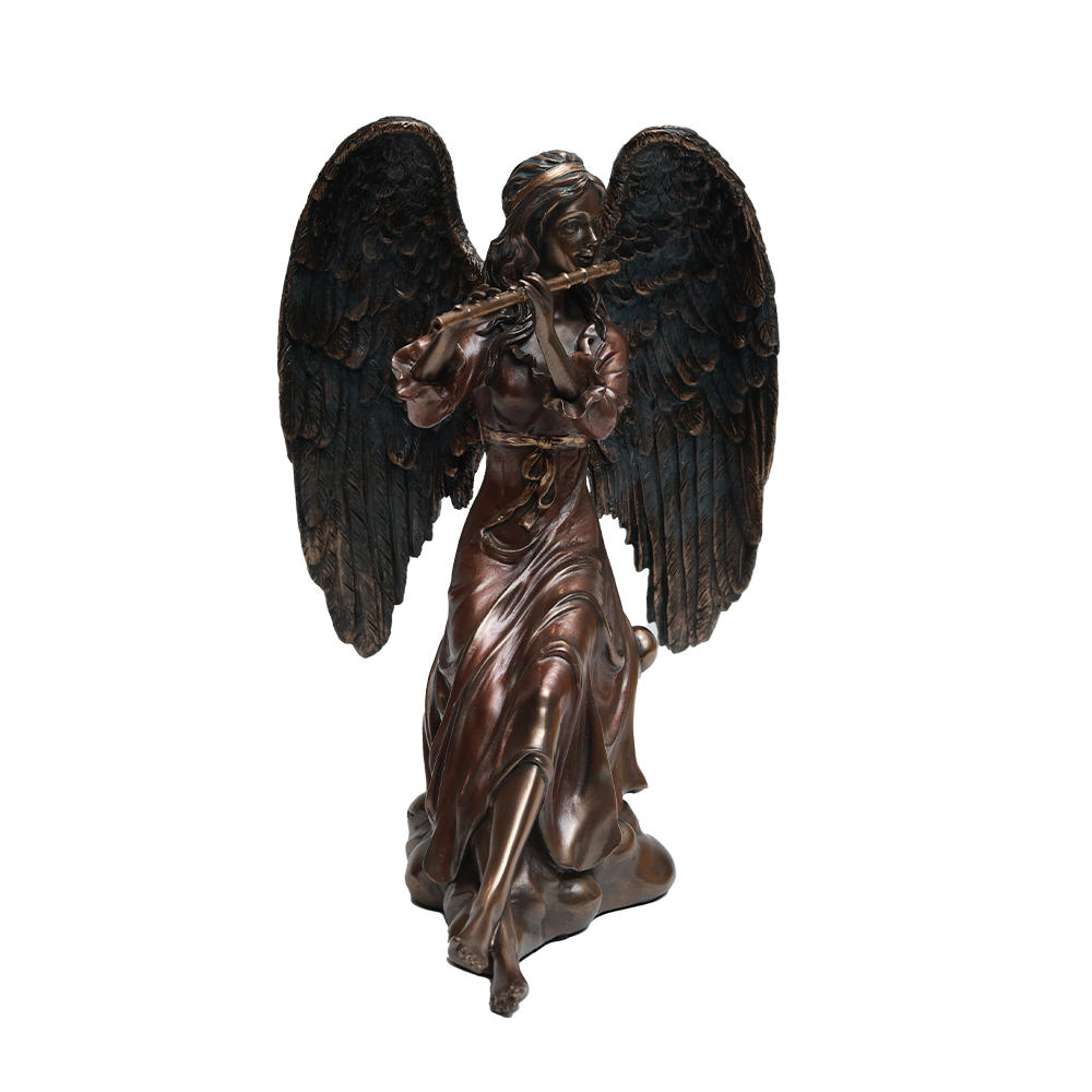Angel with flute - Gold in Resin