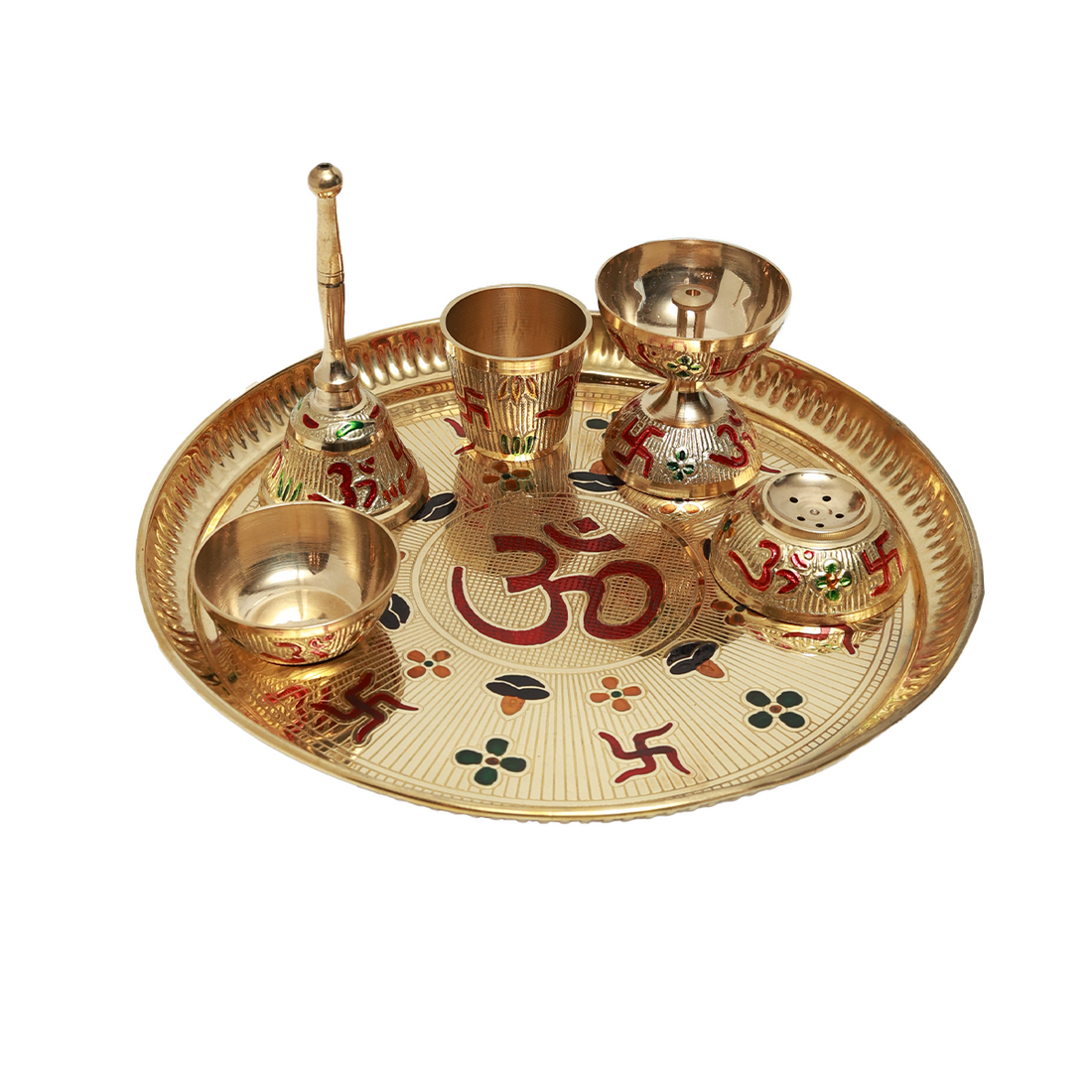 Shubha - Pooja Thali in Peetal