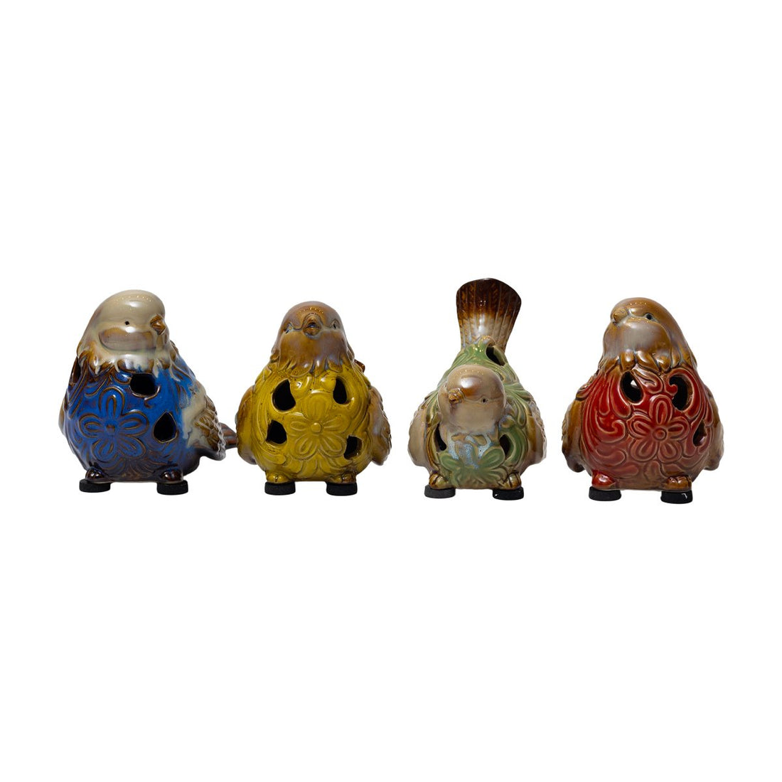 Bird Set Of 4 - Multicolor in Resin