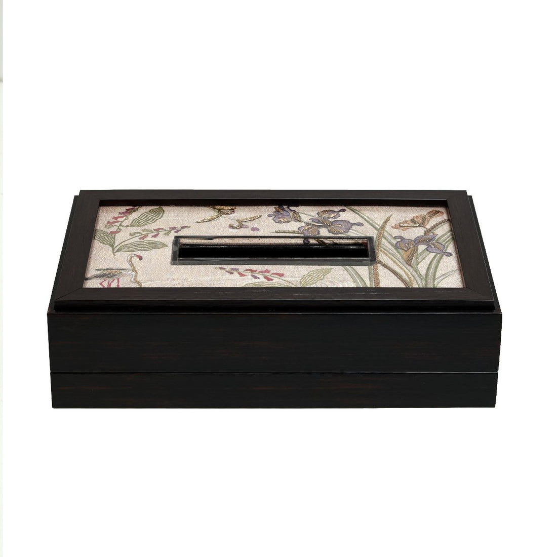 Odyssey Vanya Tissue Box Cover - Beige in Wood and Glass