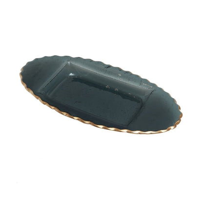 Smoky Platter - Small in Glass and Gold