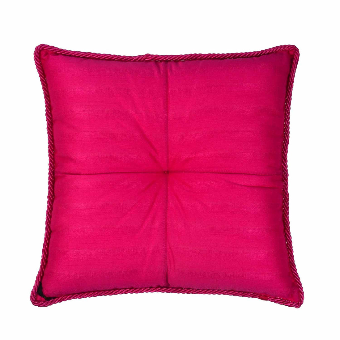 Tika-Resham Cushion - Magenta in Silk Blend 18&