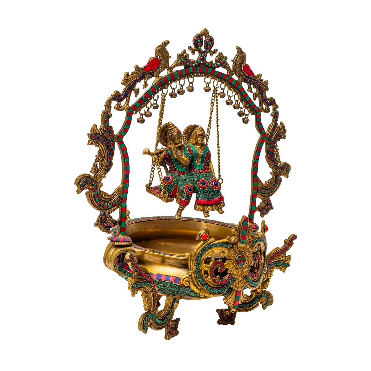 Radha Krishna With Ghungroo – Urli Firoza in Brass
