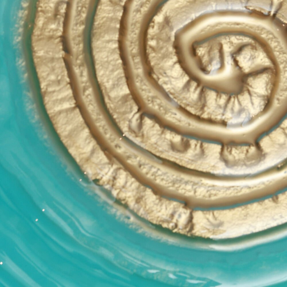 Lazy Susan - Teal Gold in Glass