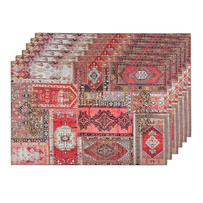 Set of Six Serapi Collage Table Mats