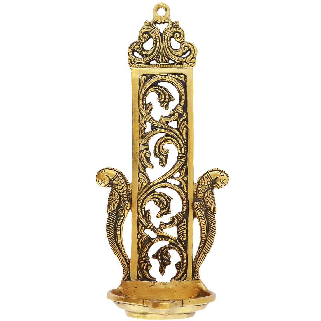 Twin Sparrow - Wall Diya in Brass