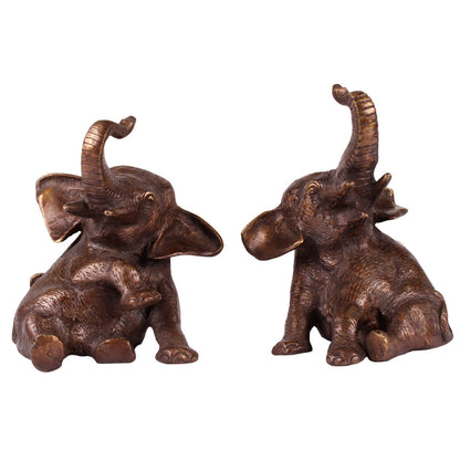 Elephant Bookends - Brass