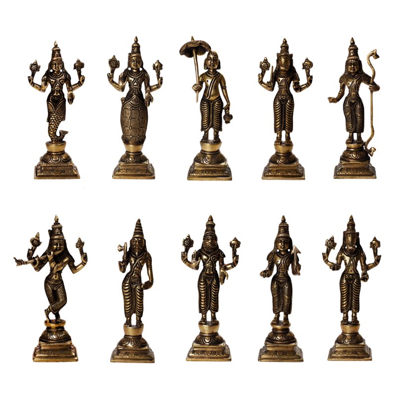Vishnu Dashavatar Idol - Brass