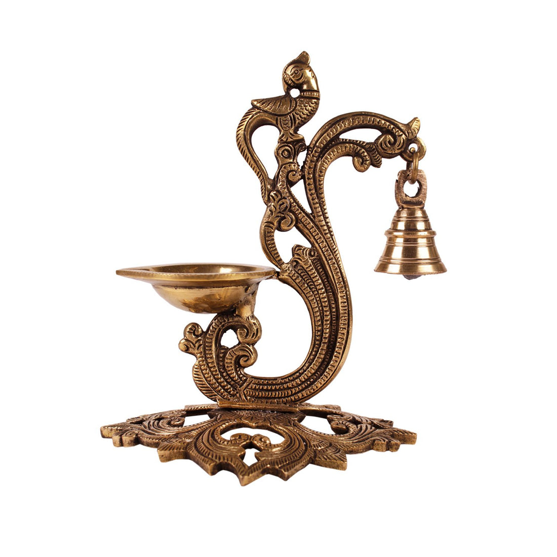 Diya With Bell - Brass