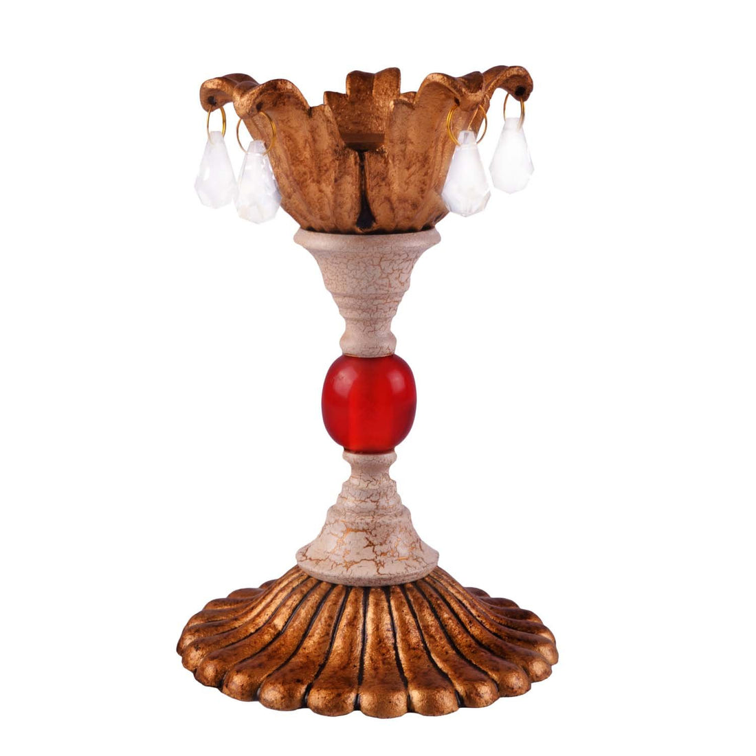 Candle Stand - Metal and Synthetic Crystals