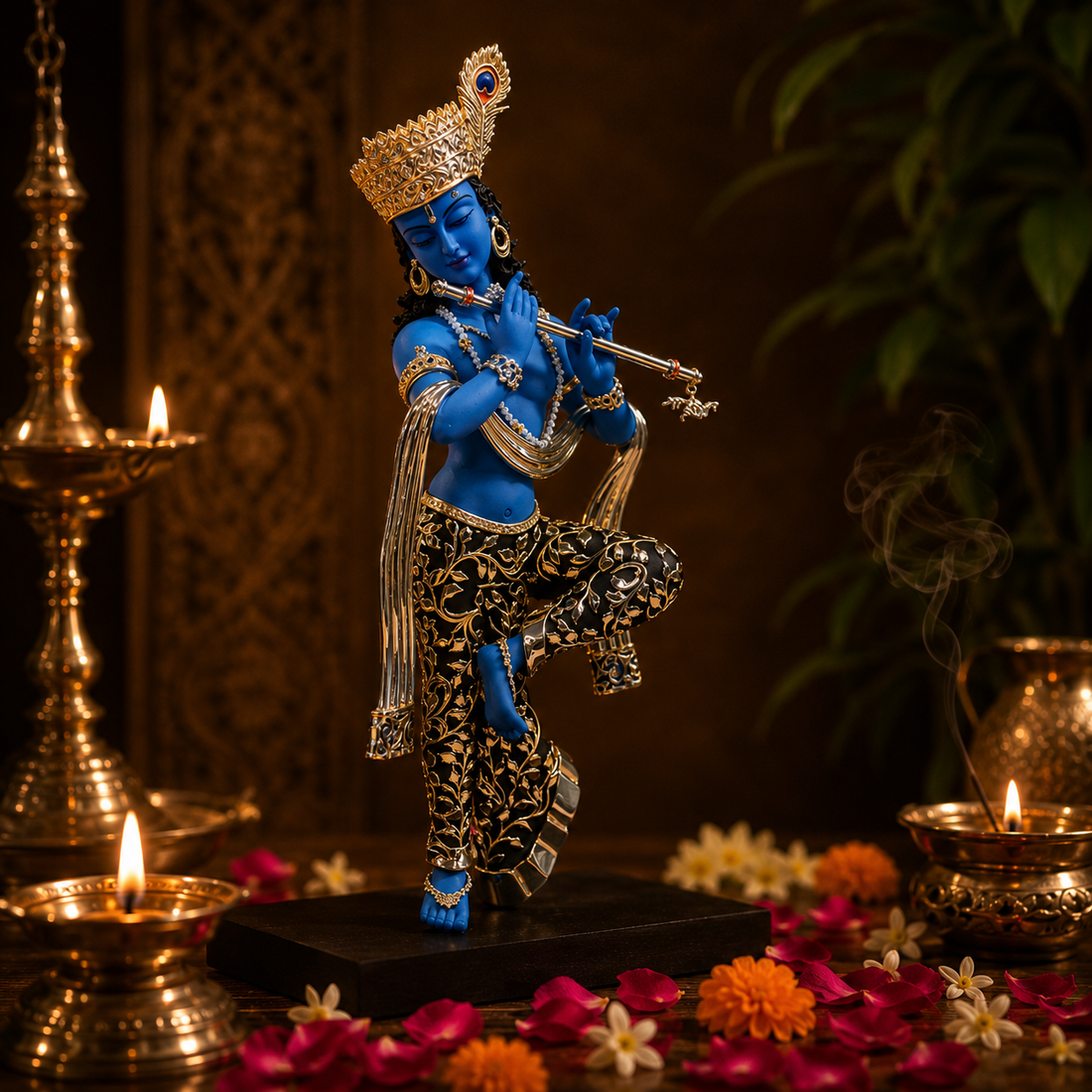 Neel Madhav: Divine Blue Lord Krishna Idol