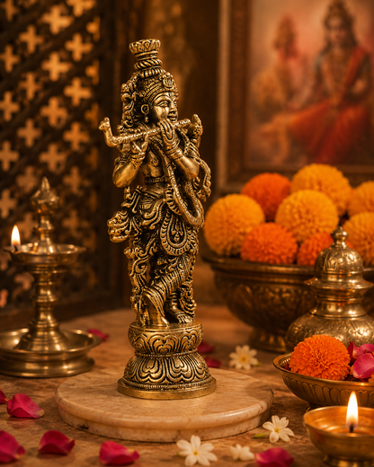 Krishna South Idol - Brass