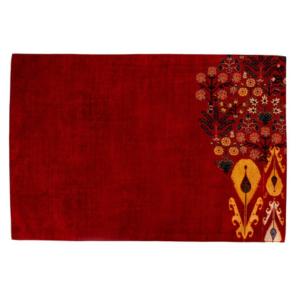 Odyssey Table Mats - Red  in Silk Blend 12&
