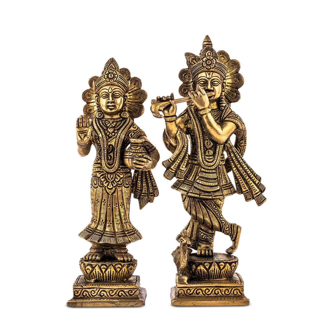 Radha Krishna Standing Idol - Large in Brass