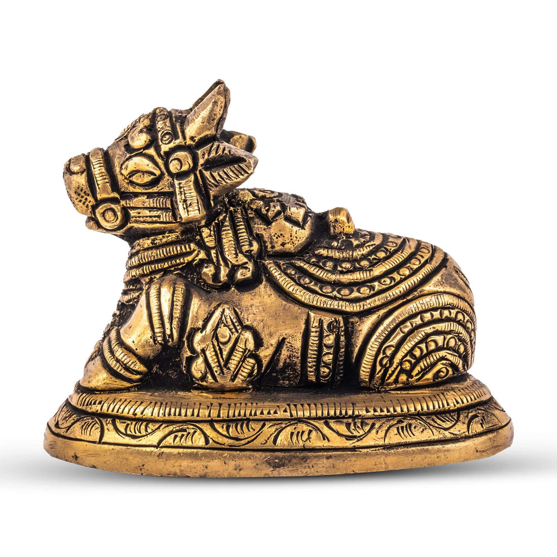 Nandi Sitting Oval Base - Small in Brass