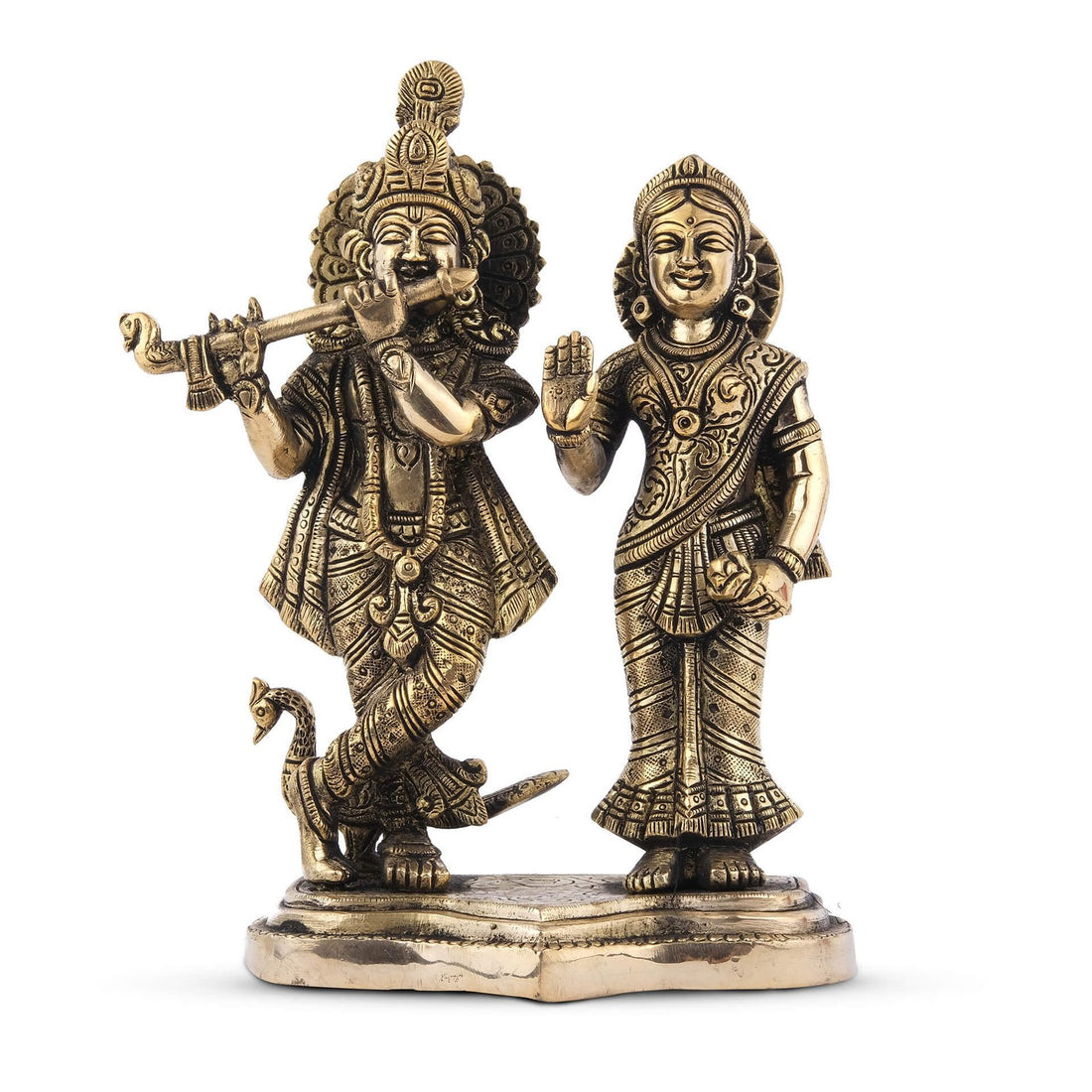Radha Krishna Standing Idol - Brass