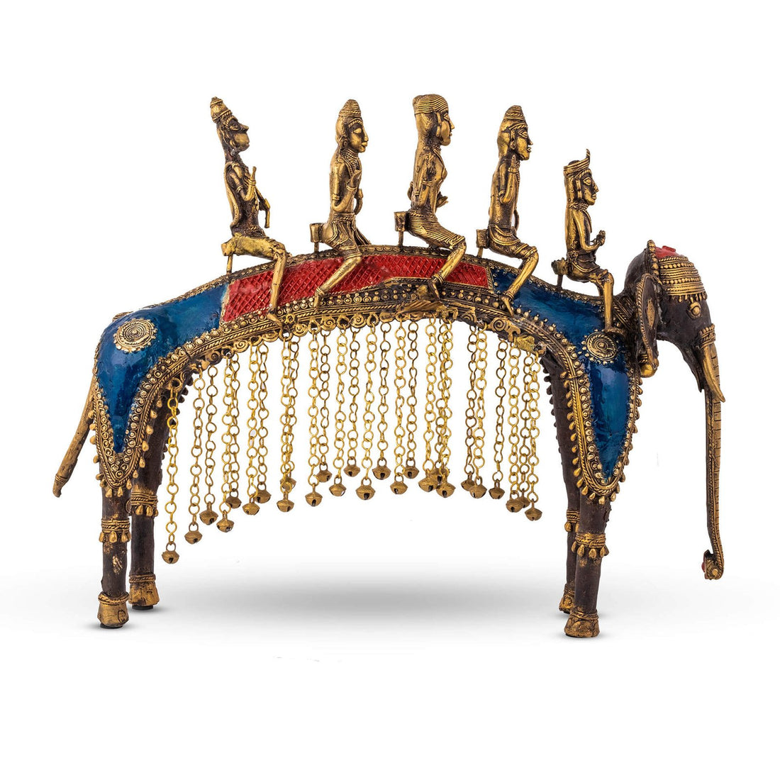 Bastar Elephant Ram Barat - Colored in Brass