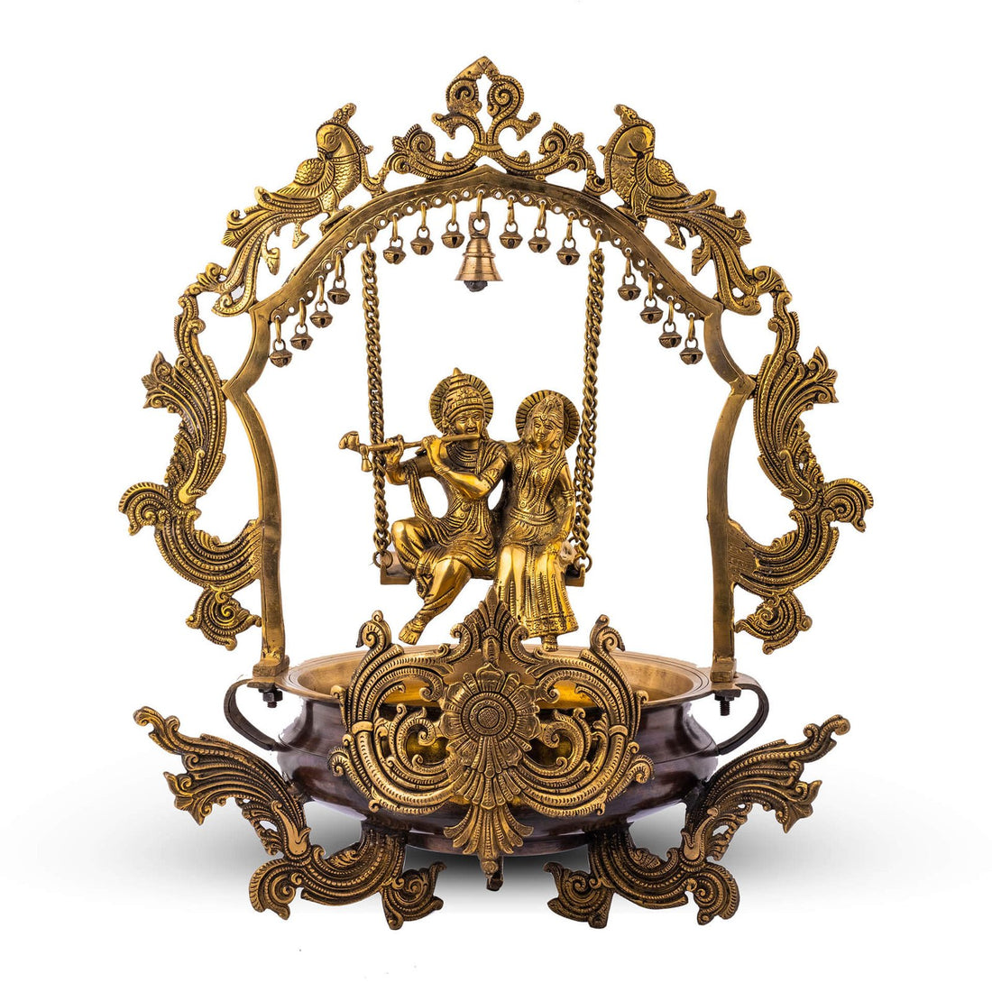 Radha Krishna With Ghungroo - Urli in Brass