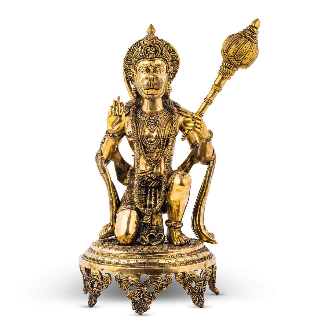Hanuman Sitting Idol - Large in Brass