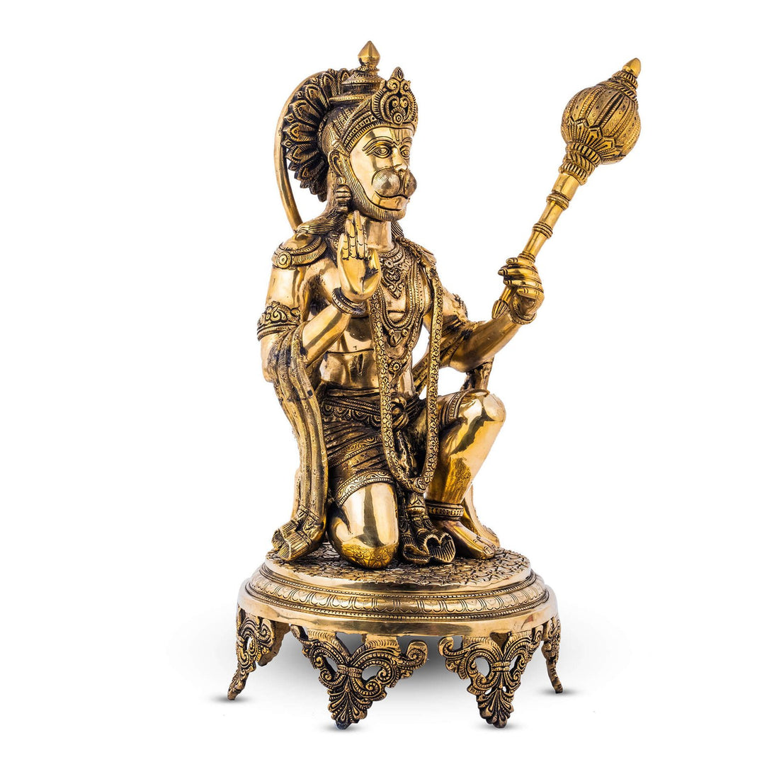 Hanuman Sitting Idol - Large in Brass