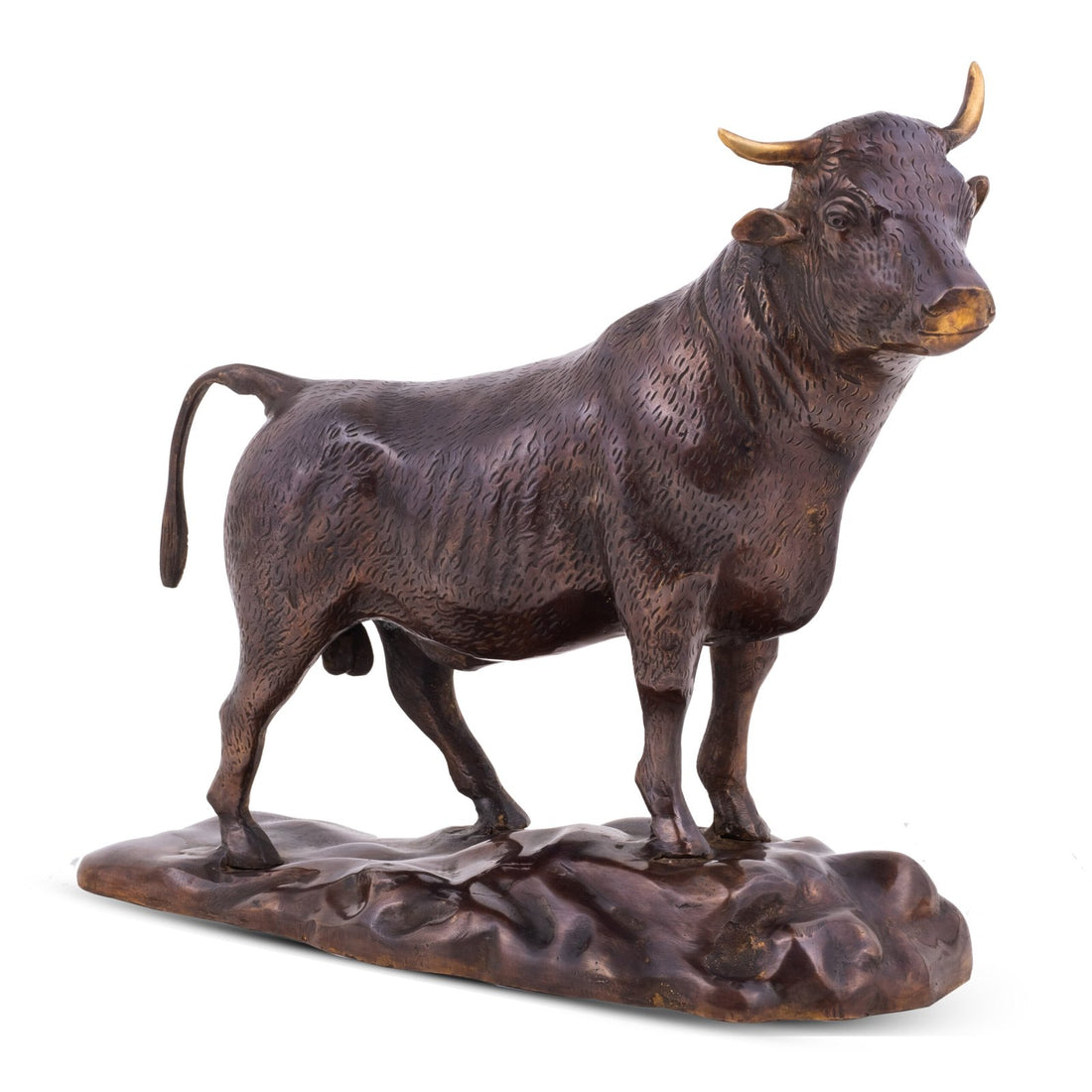 Standing bull - Sculpture in Brass