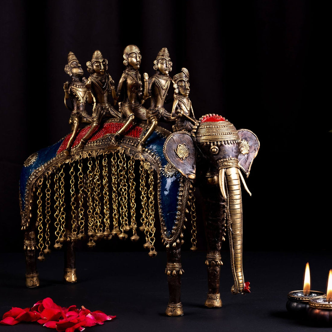Bastar Elephant Ram Barat - Colored in Brass