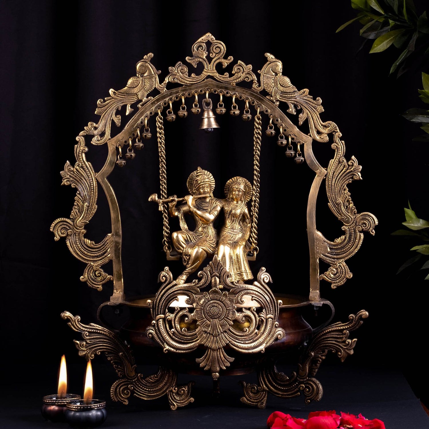 Radha Krishna With Ghungroo - Urli in Brass