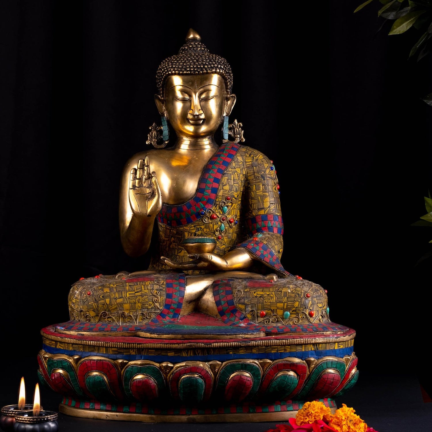 Mosaic Buddha Sitting - Large