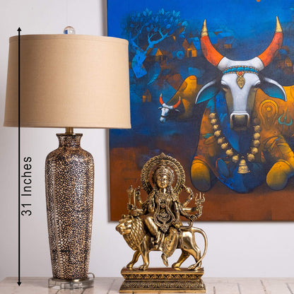 Durga With Base Idol - Large in Brass