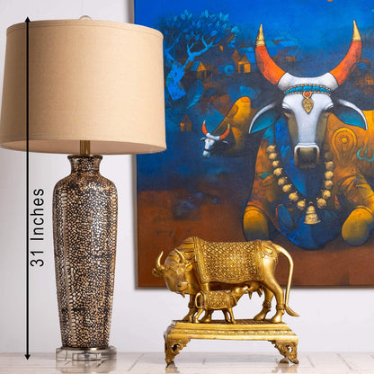 Kamdhenu Cow with Bachda - Brass