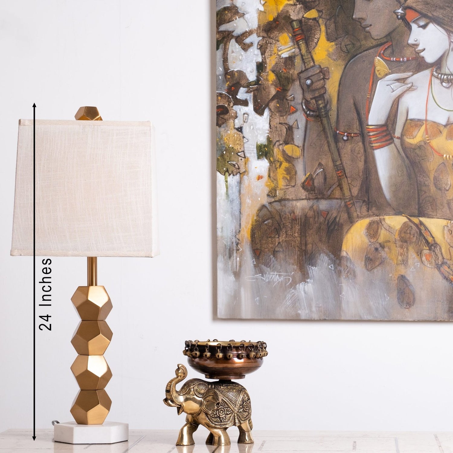 Elephant urli - Small in Brass