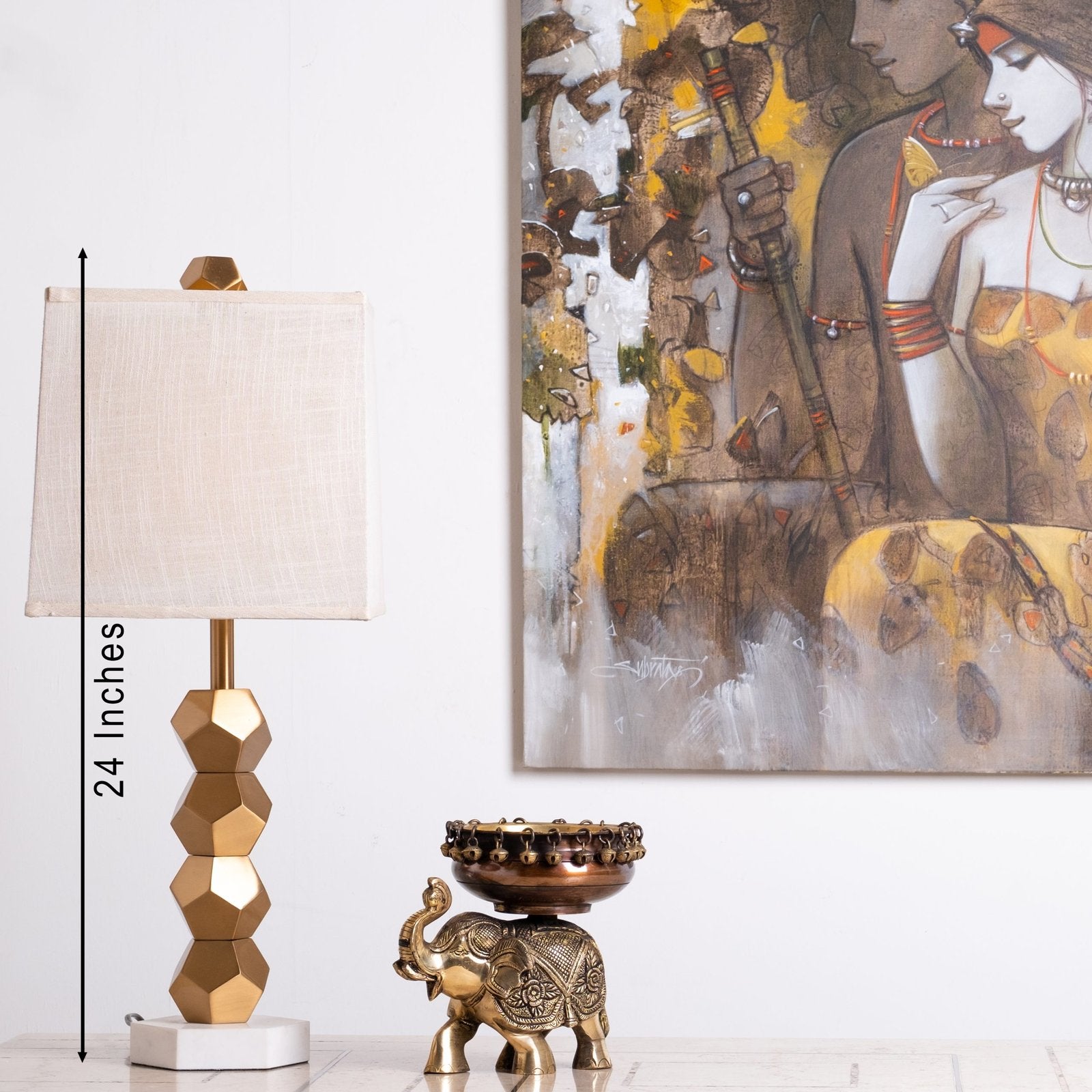 Elephant urli - Small in Brass