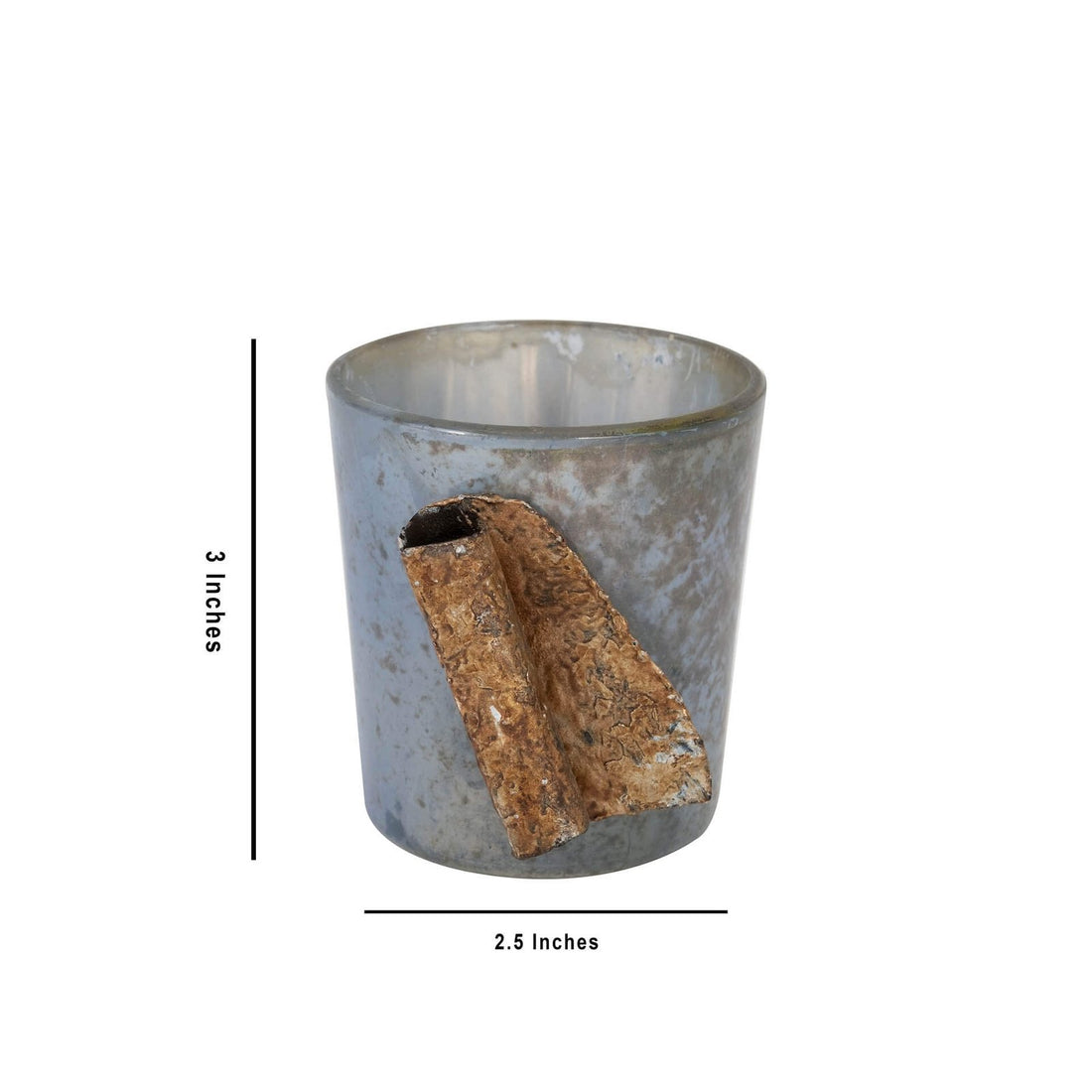 Glass With Metal Votive Tea Light Holder