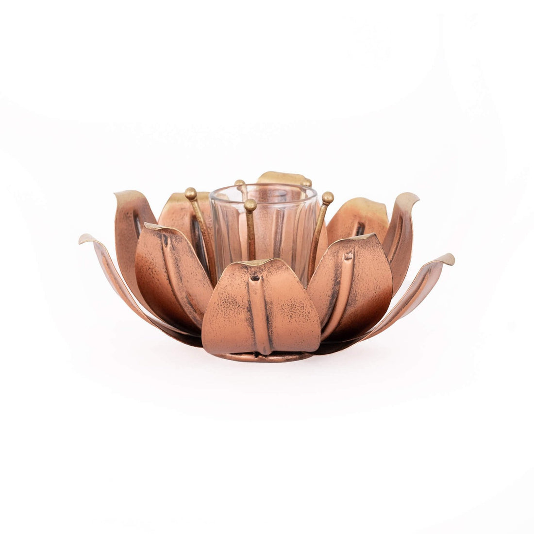 Lotus Tea Light Holder - Copper in Metal