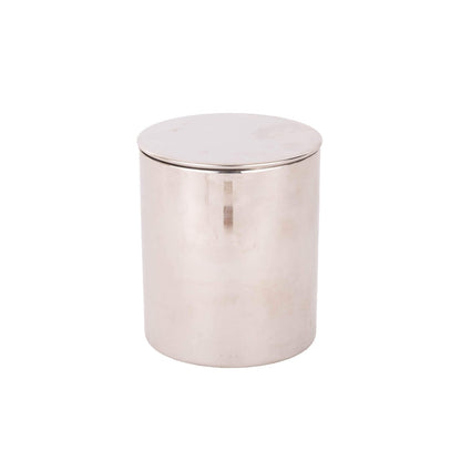 Metal Candle With Lid - Silver