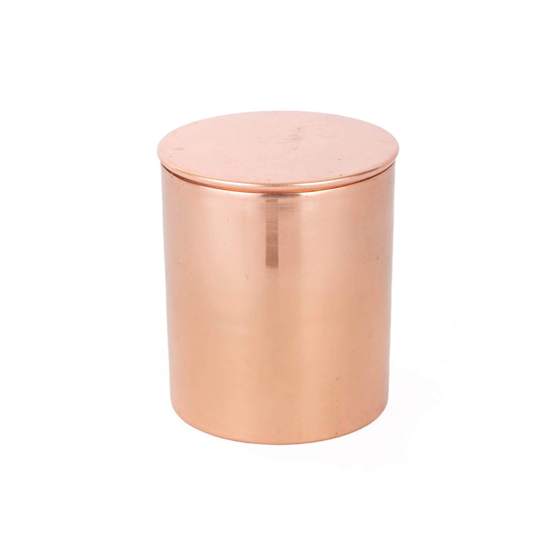 Metal Candle With Lid - Copper