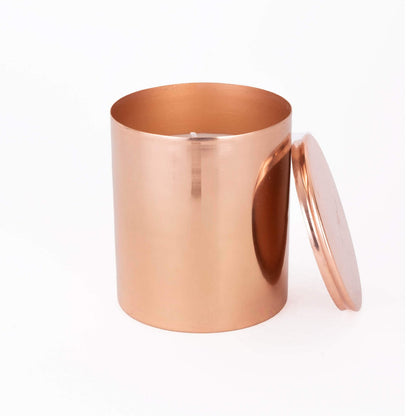 Metal Candle With Lid - Copper
