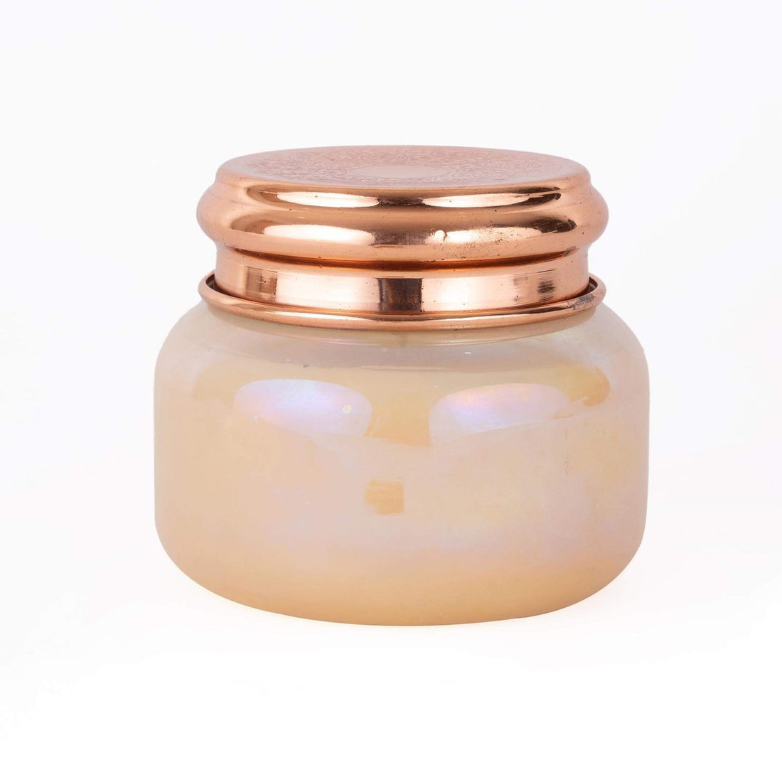 Glass Candle With A Golden Lid