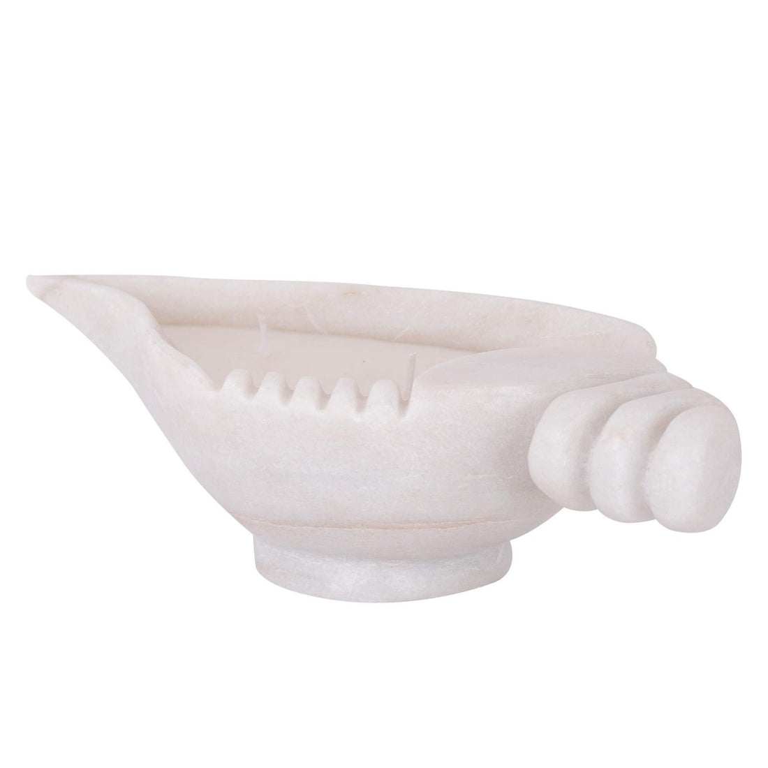 Shankh Candle - Beige in Marble and Wax