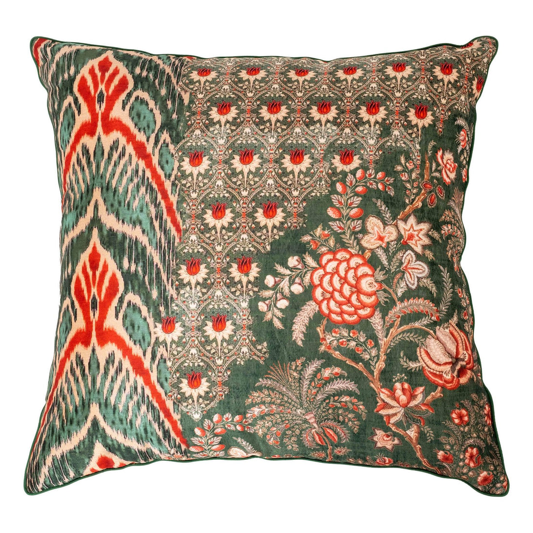 Odyssey Cushion Cover  - Green in Silk Blend 20 &