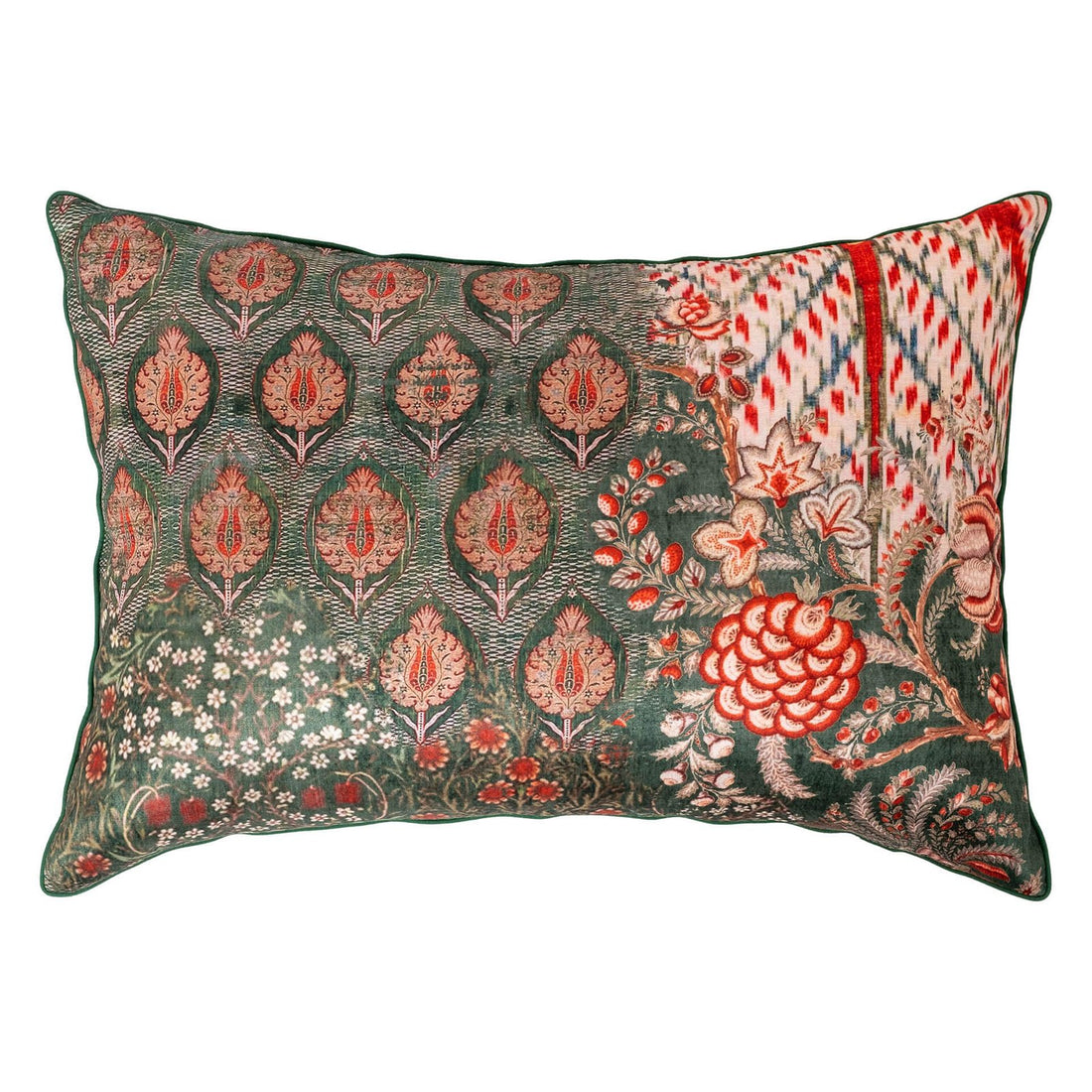 Odyssey Cushion Cover - Green in Silk Blend 14&
