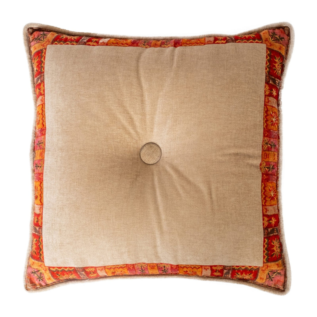 Jamawar Cushion  - Beige in Shanil  18″ x 18″