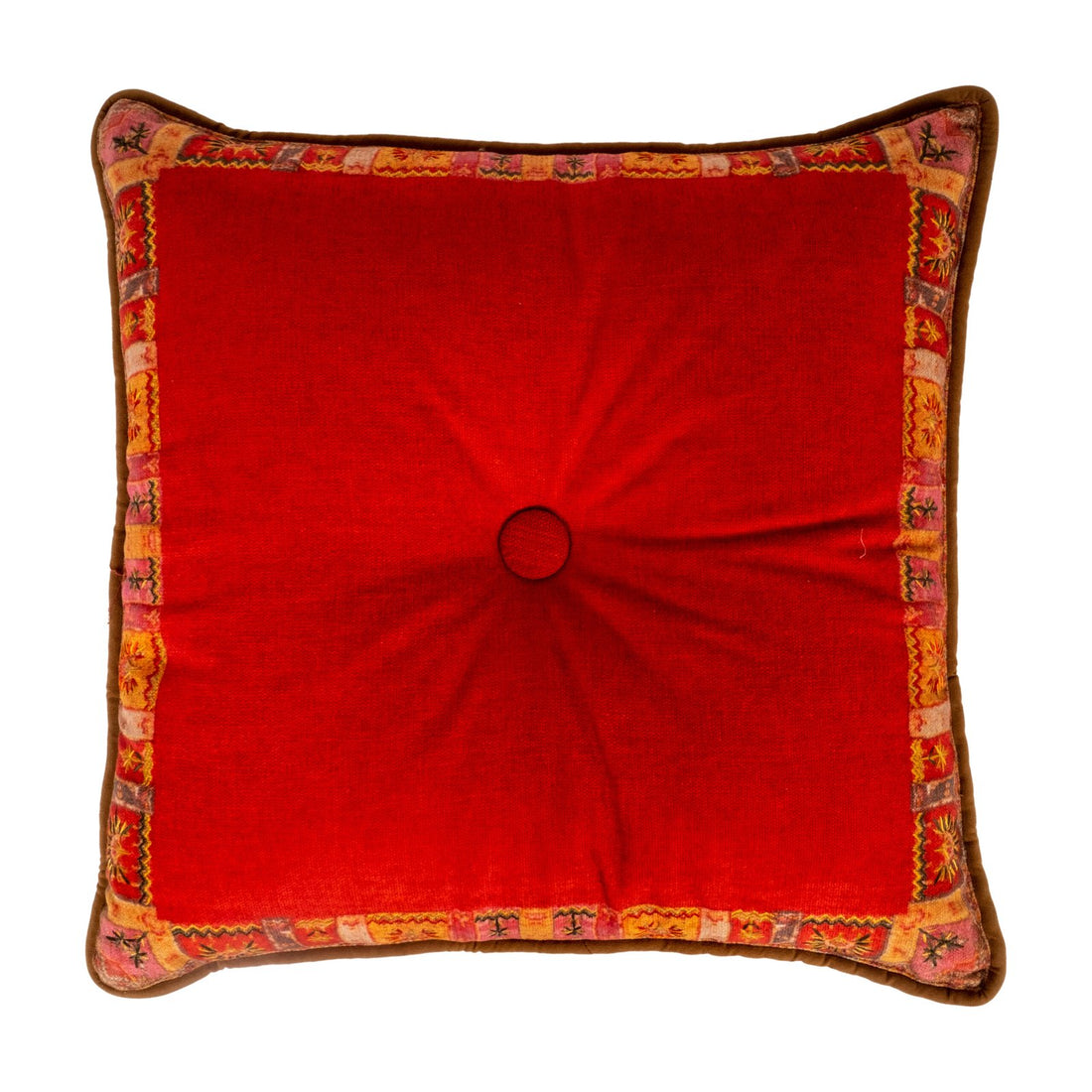 Jamawar Cushion  - Red in Shanil  18″ x 18″