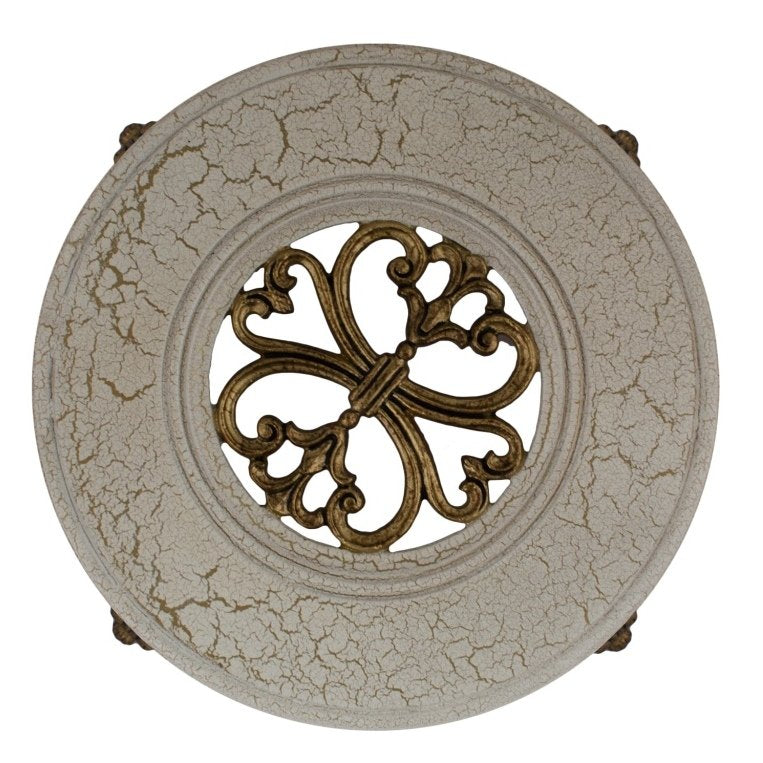 Zareen Round Trivet - Beige in Metal