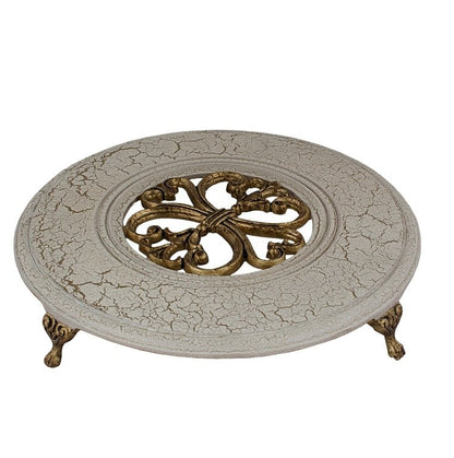 Zareen Round Trivet - Beige  in Metal