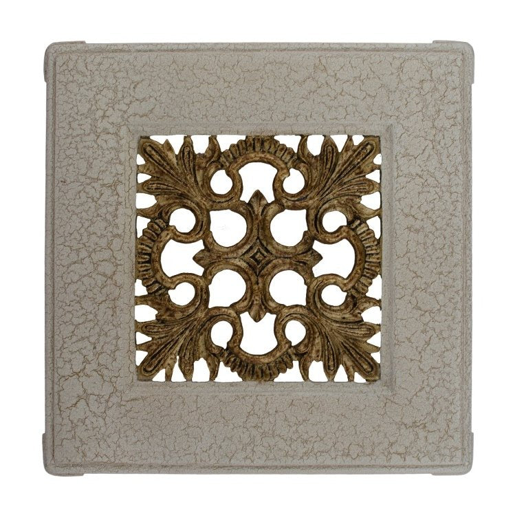 Zareen Square Trivet - White in Metal