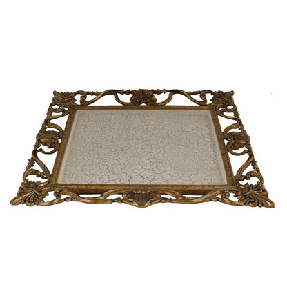 Zareen Tray - Beige in Metal