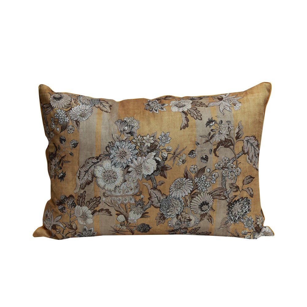 GulPosh Cushion Cover - Yellow in Silk Blend 14″ X 20″