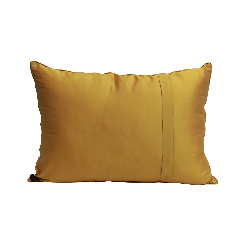 GulPosh Cushion Cover - Yellow in Silk Blend 14″ X 20″