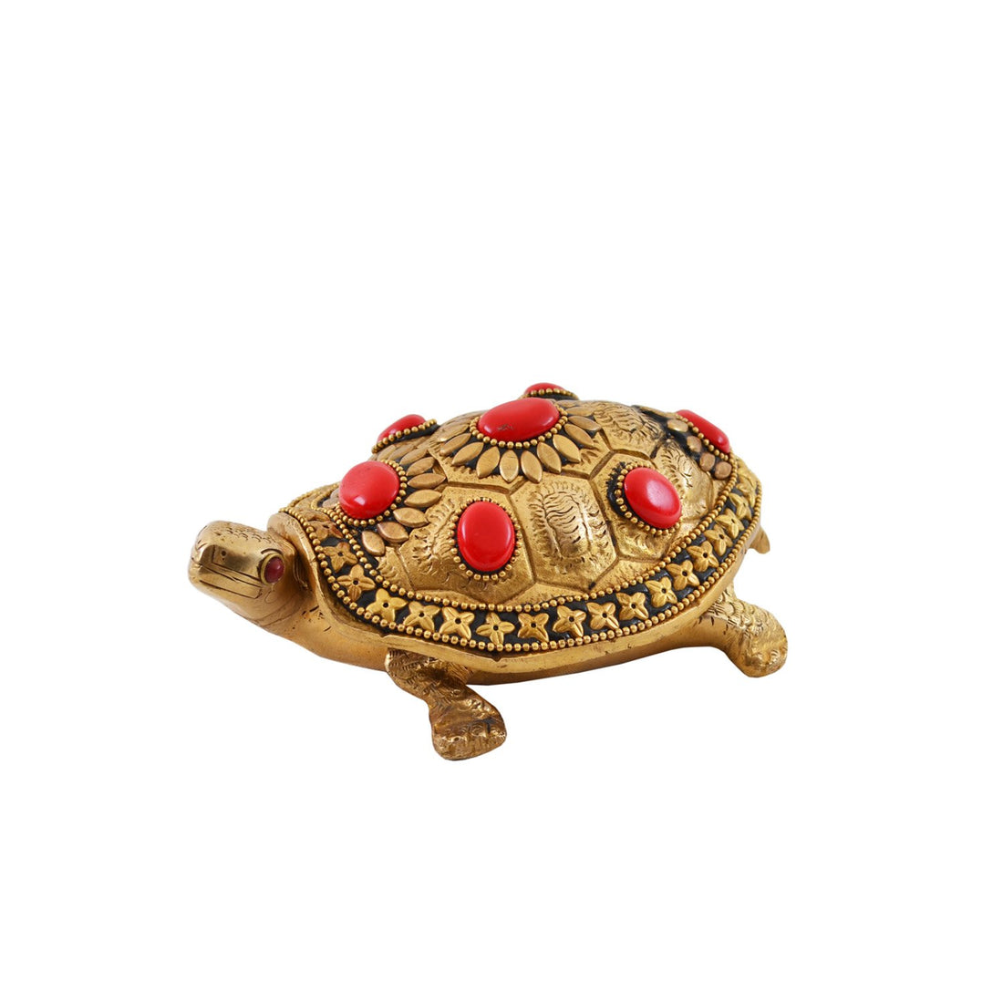 Coral Tortoise Box - Brass